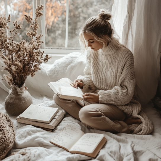 Daniellewhite07 Minimalist Neutral Theme Of A Women Journaling. 64ab5e32 E8b8 4cb9 8e37 32001732213c